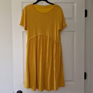 Pink blush maternity mustard dress
